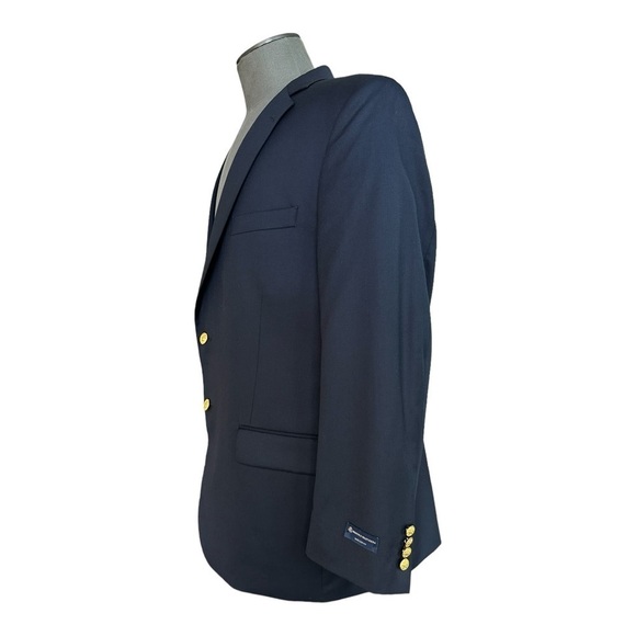 BROOKS BROTHERS Madison Fit Blue Gold Button Front Wool Blazer Sport Coat Jacket - Picture 4 of 10